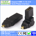 Gold-Plated HDMI Female to Micro HDMI Male Adapter Converter (360 Rotating v1.4 & v2.0 3D) For Tablet HDTV